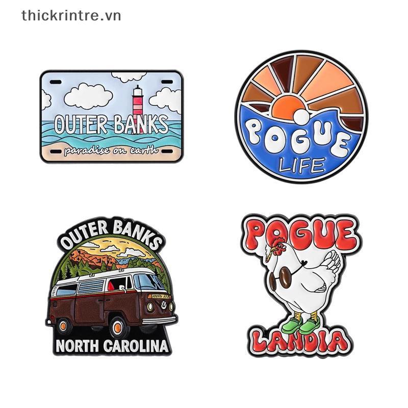 THI Outer Banks Enamel Pins Outer Banks North Carolina Coastal Travel Beach Vibes เข็มกลัดปกป้ายเครื