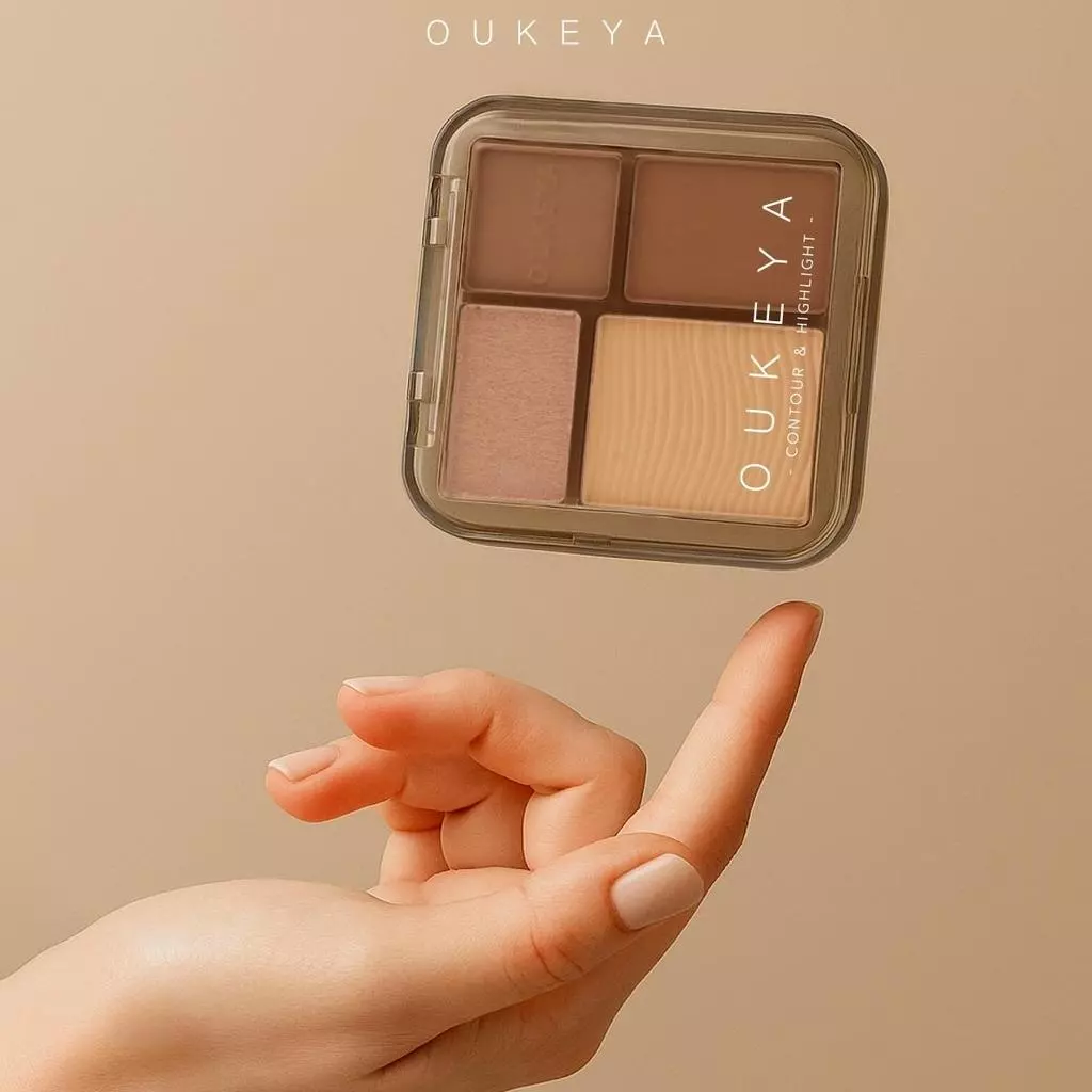 OUKEYA  CONTOUR & HIGHLIGHT พาเลตคอนทัวร์ และไฮไลท์เนื้อแมตต์ 4 เฉดสี ช่วยเพิ่มกรอบหน้าให้ดูมีมิติ (แถมแปรงทุกออเดอร์) thumbnail 7