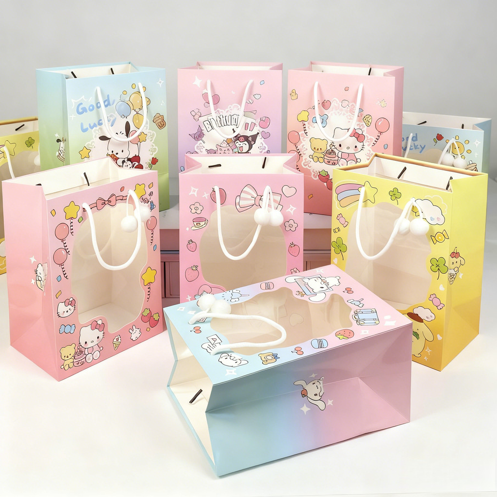 Hello Kitty ลายการ์ตูนน่ารักถุงของขวัญ กระเป๋าของขวัญ ถุงของขวัญวันเกิด ถุงกระดาษ ถุงกระดาษหูหิ้ว ใส่ของขวัญ ของชำร่วย