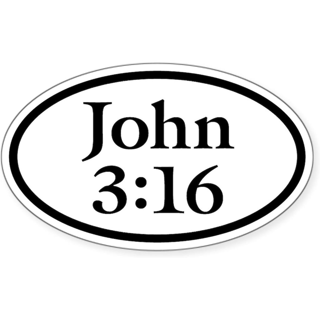 CafePress John 3:16 สติ๊กเกอร์รูปไข่สติ๊กเกอร์กันชนรถยนต์