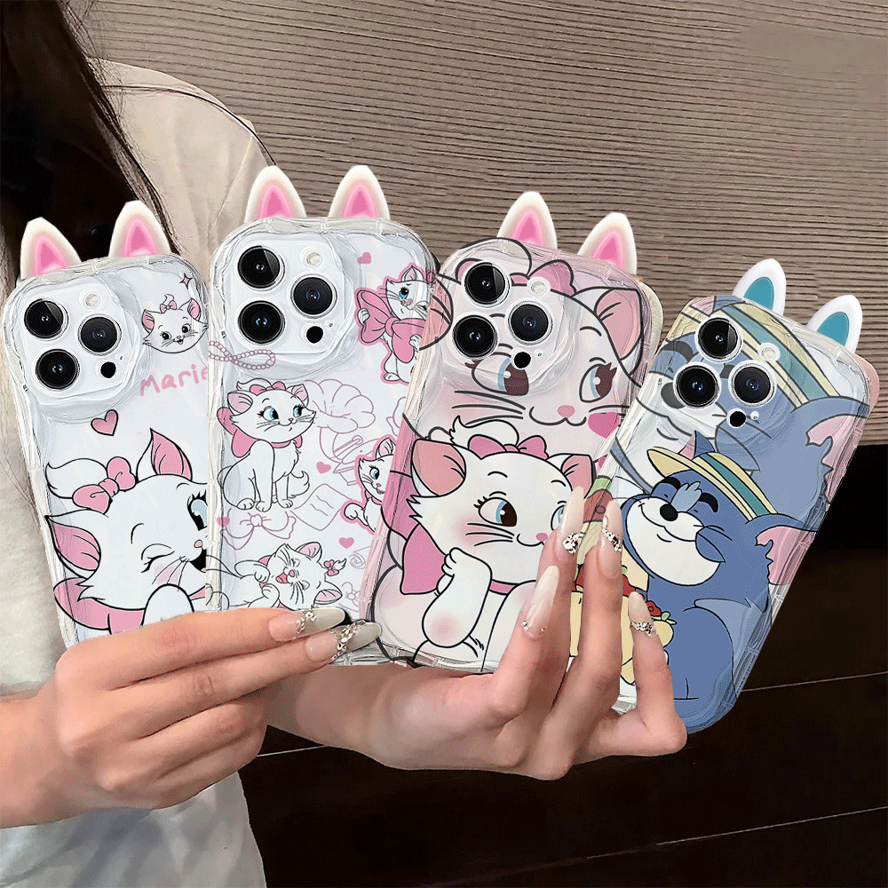 3D Marie หูแมวเคสโทรศัพท์สําหรับ VOVO V60 V50 V40 Lite V30 V3E V29 V29E V27 V27E V25 V23 V23E V21E เ