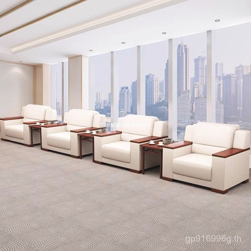 วีไอพีธุรกิจโซฟาที่ทันสมัยเรียบง่ายที่นั่งเดียวสํานักงานหนังแท้ประชุมวีไอพีโซฟาโต๊ะกาแฟชุดแผนกต้อนรั