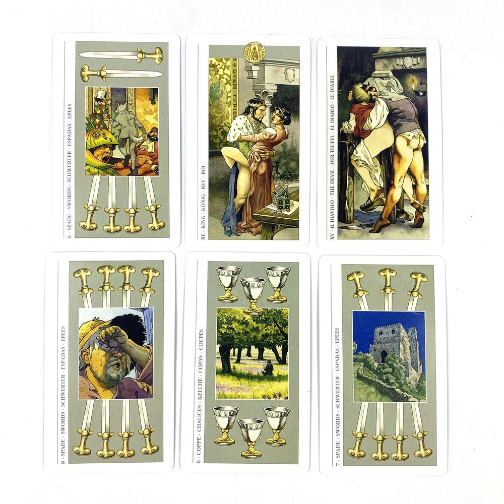12 * 7 ซม. Decameron Tarot Decameron Tarot การ์ดเกม