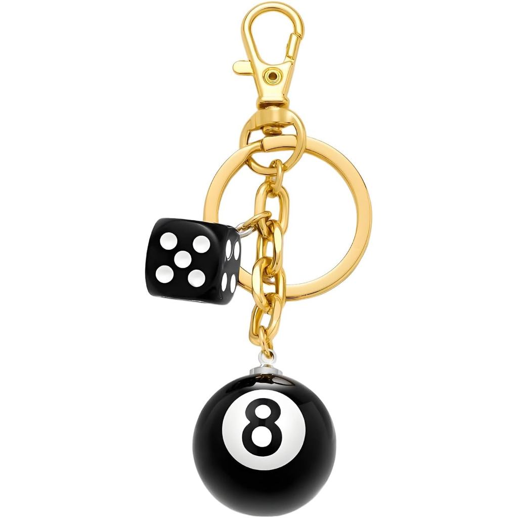 พวงกุญแจลูกเต๋า.Magic 8 Ball.Y2K สำหรับของขวัญและตกแต่ง