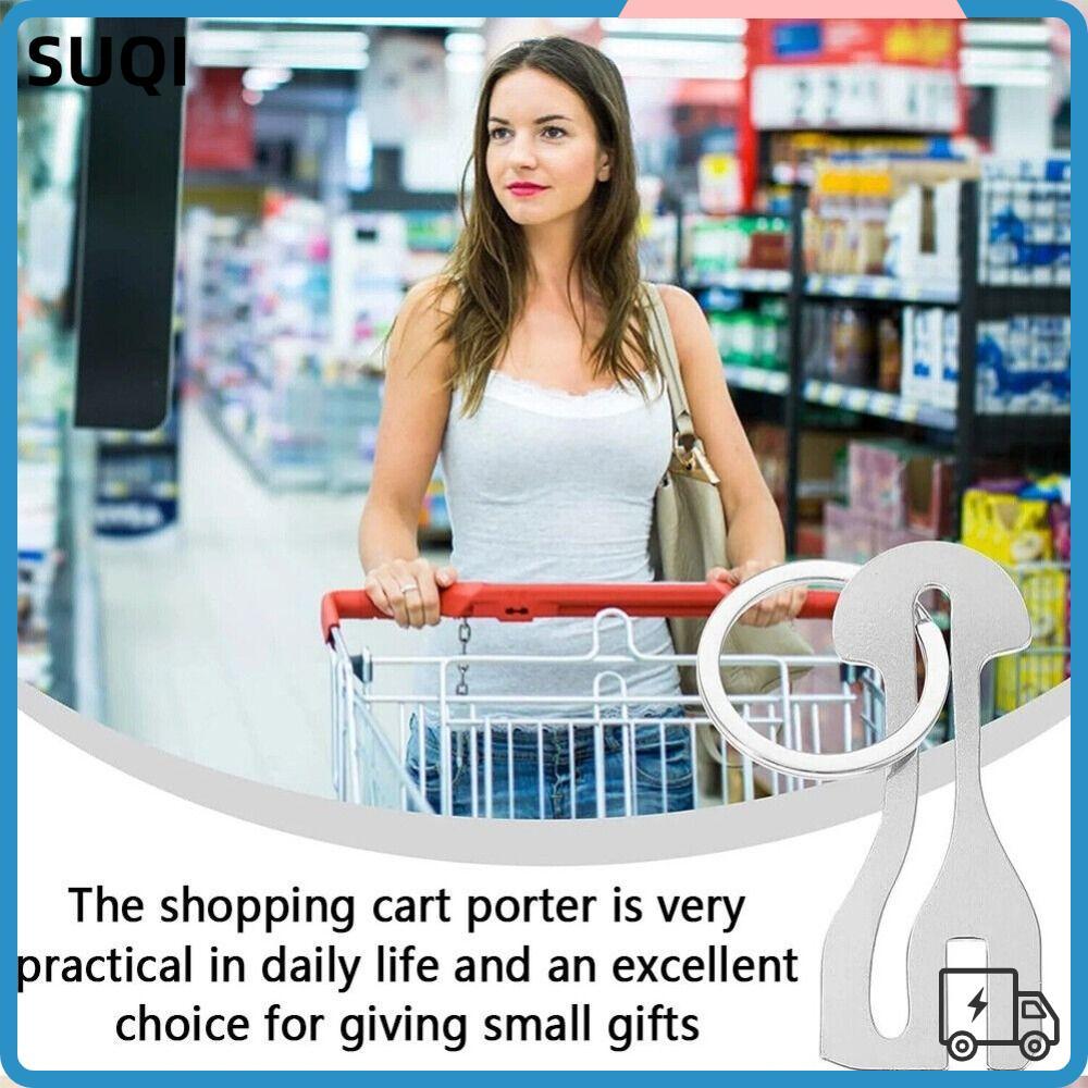 SUQI รถเข็นช้อปปิ้ง Token, ที่ใส่เหรียญแบบใช้ซ้ําได้ Trolley Master Key Token, ของขวัญเหรียญทดแทนที่