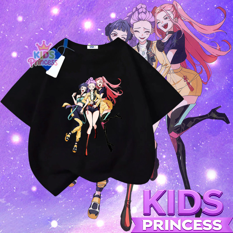 COD (จัดส่งตลอด 24 ชั่วโมง) Kpop Demon Hunters ผ้าฝ้าย 100% เสื้อเชิ้ต 90-150CM N506