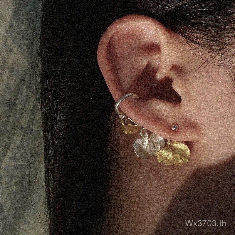ต่างหู Multi-Leaf สไตล์ยุโรป ทำจากเงินSterling 925 และทองเหลือง ออกแบบอย่างประณีต I9S3