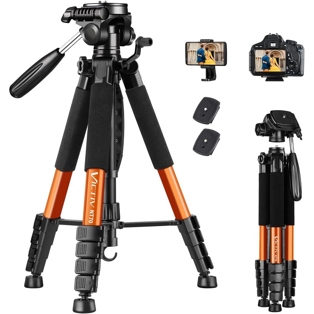 Victiv Tripod 74-Camera-Tripod for Cell Phone, Aluminum Professional Heavy Duty Camera Tripod Stand,