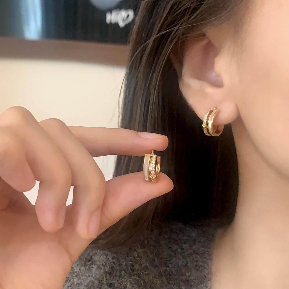 (พร้อมส่งในไทย)ต่างหูเงินแท้s925 ผู้หญิงต่างหู ต่างหูสตั๊ด สไตล์เกาหลี earrings jewelryJXH-520-EQ-MGJ, LMKM - รูปที่ 2