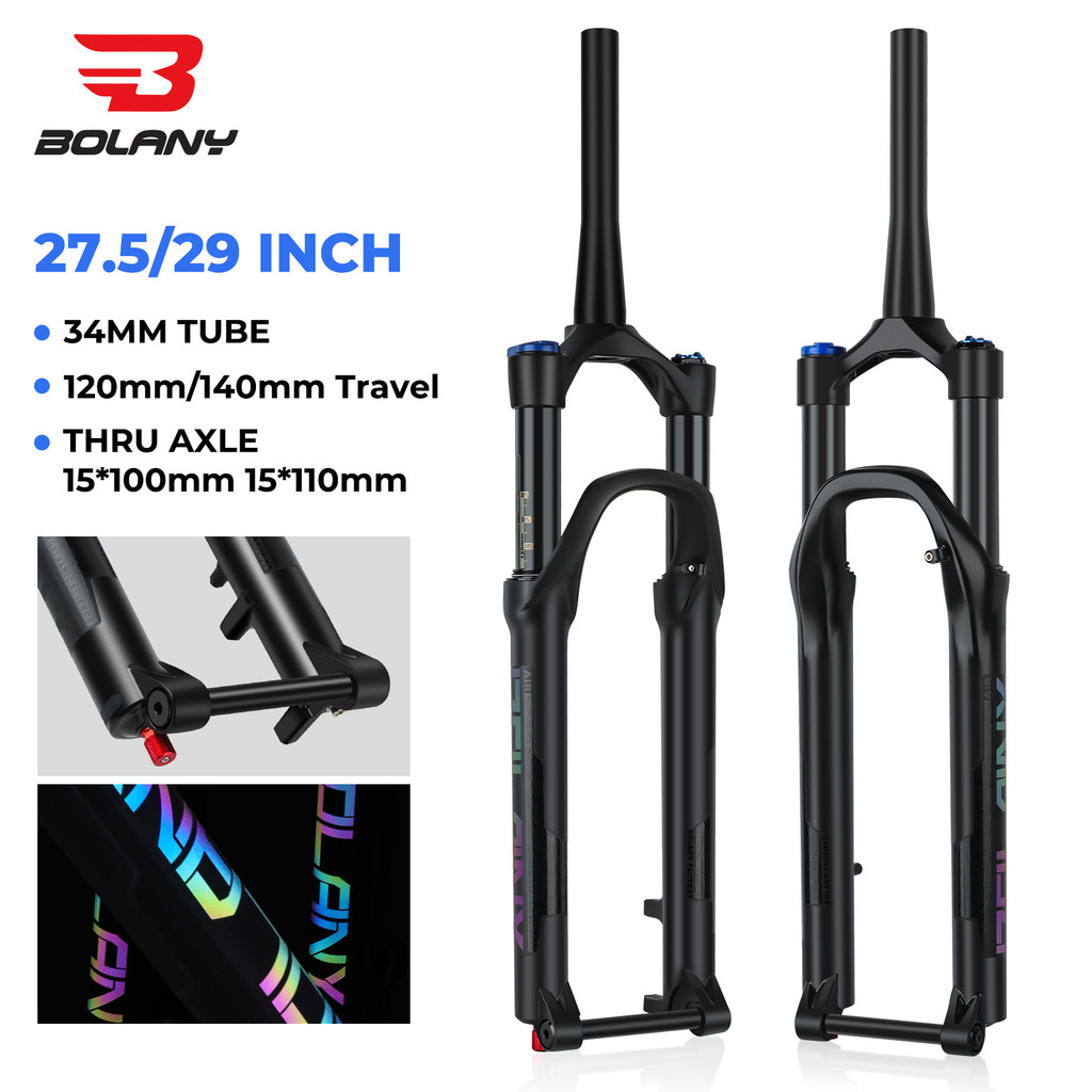 Bolany bicycle front fork, MTB fork, MTB suspension shock absorber, Remote/Manual,Thru-axle, 27.5/29 inch, travel 120/140mm