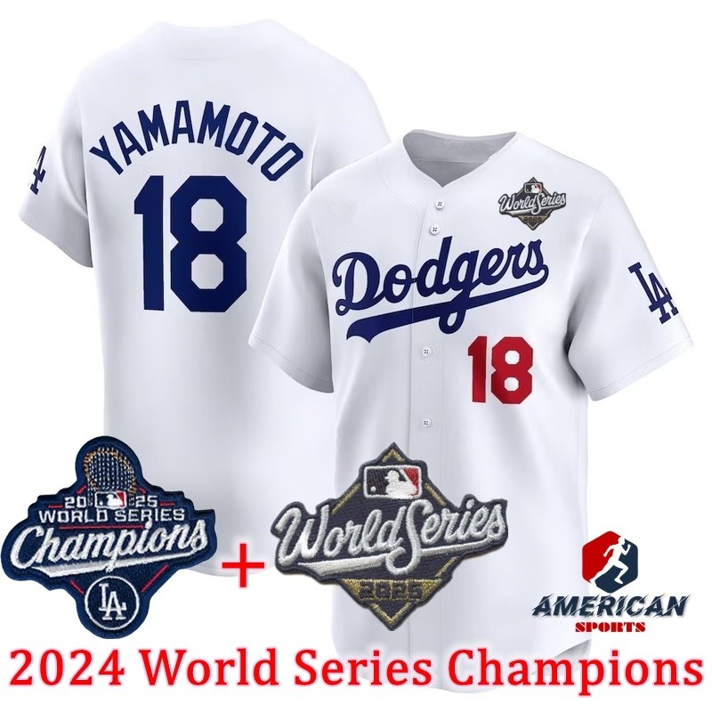 2025 World Series Champions Mens Los Angeles Dodgers Jersey Yoshinobu Yamamoto White Baseball Jersey