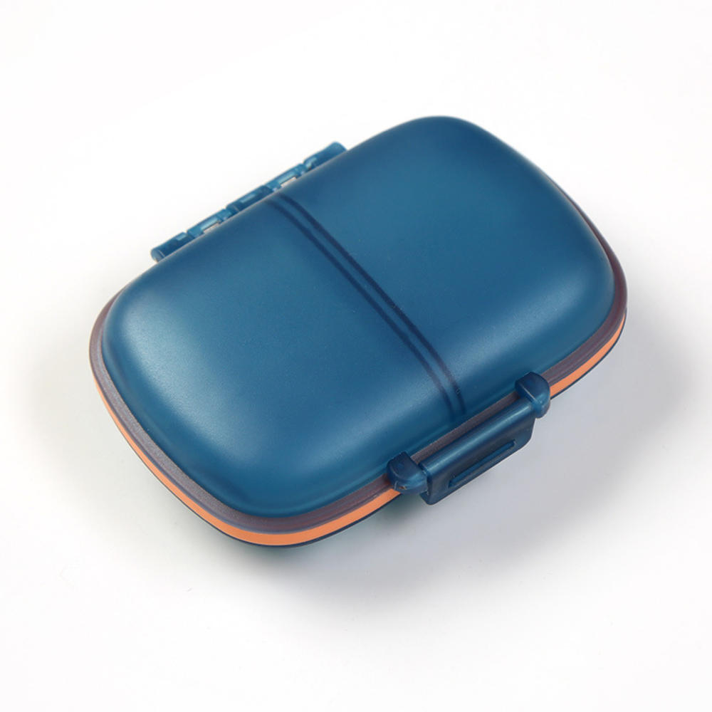 ที่เก็บยาแบบพกพา ฉากกั้นแบบถอดได้ 8-Compartment Pill Case Mini Airtight สําหรับ Office Home Pharmacy - รูปที่ 4