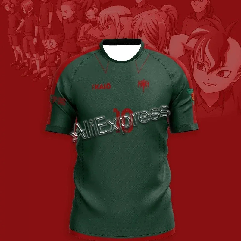 เสื้อยืดพิมพ์ลายอนิเมะผู้ชายญี่ปุ่นใหม่ แขนสั้นสำหรับฤดูร้อน ในธีม Inazuma Eleven