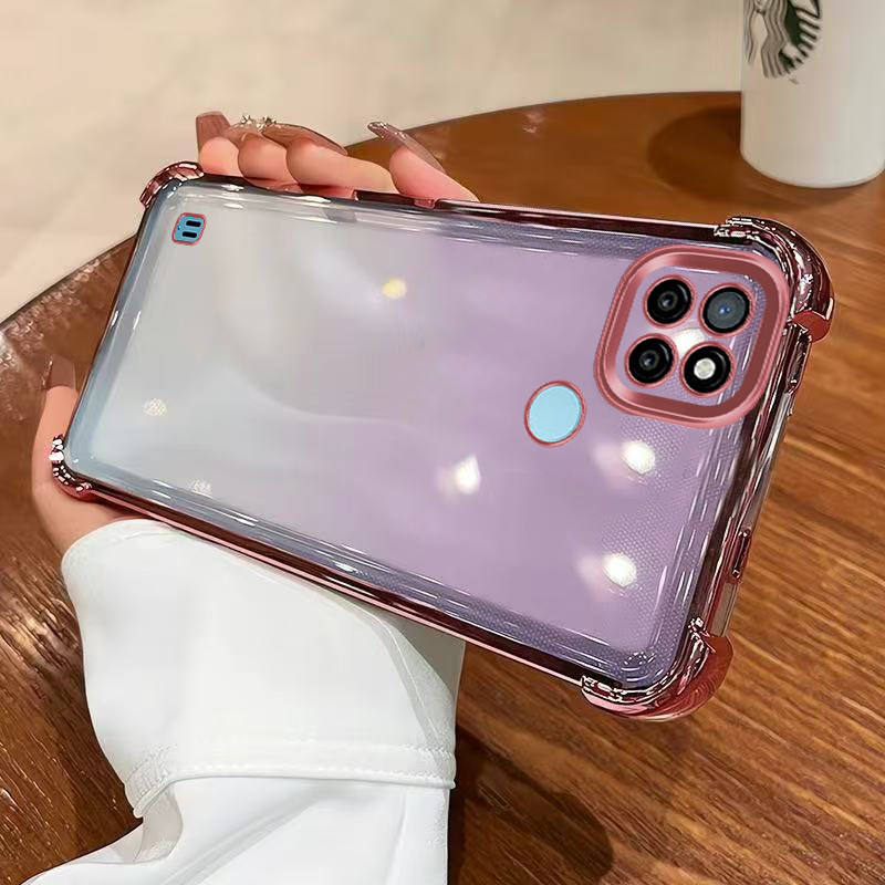 เคส  realme c21y เคส realme c25y เคสโทรศัพท์เคลือบด้วยไฟฟ้าป้องกันการตกสี่มุมสําหรับเคส realme c21y 