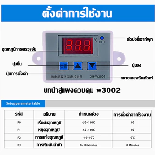 ชุดอุปกรณ์ฟักไข่ XH-W3001 XH-W3002 ตัวควบคุมอุณหภูมิ พัดลมตู้ฟักไข่ เครื่องวัดความชื้นและอุณหภูมิ