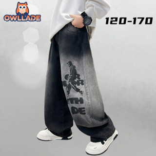 OWLLADE Beggy Baggy กางเกงยีนส์สำหรับเด็กอายุ 12 ปี ทนทานและ…