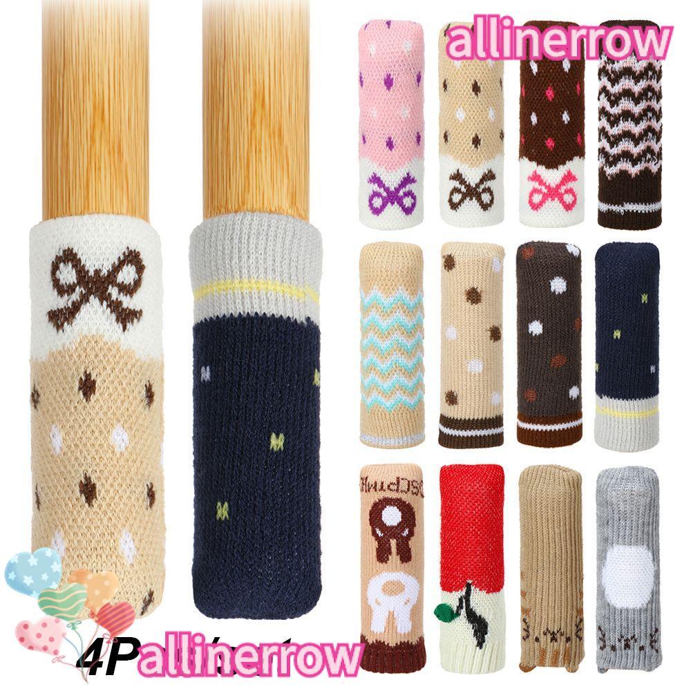 ALLINERROW 4 ชิ้น/เซ็ตเก้าอี้ถุงเท้ายืดหยุ่นชั้น Protector ถักลื่นเฟอร์นิเจอร์ขาแขน