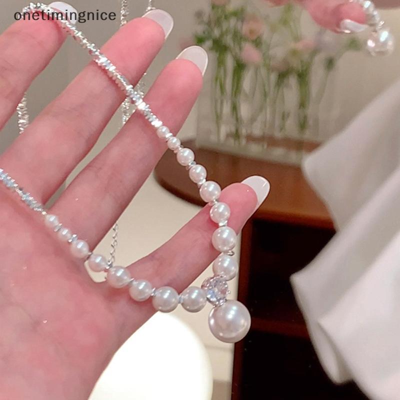 Onetimingnice แฟชั่น Simple Pearl จี้ Clavicle Chain, สร้อยคอสําหรับผู้หญิงสาวเครื่องประดับ, OTN