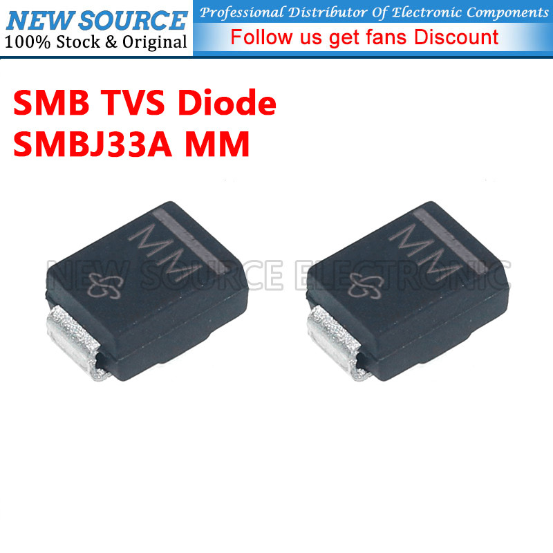 [20-100 ชิ้น] SMBJ33A MM SMB TVS Diode SMD Transient แรงดันไฟฟ้า Suppessor Diode แหล่งใหม่