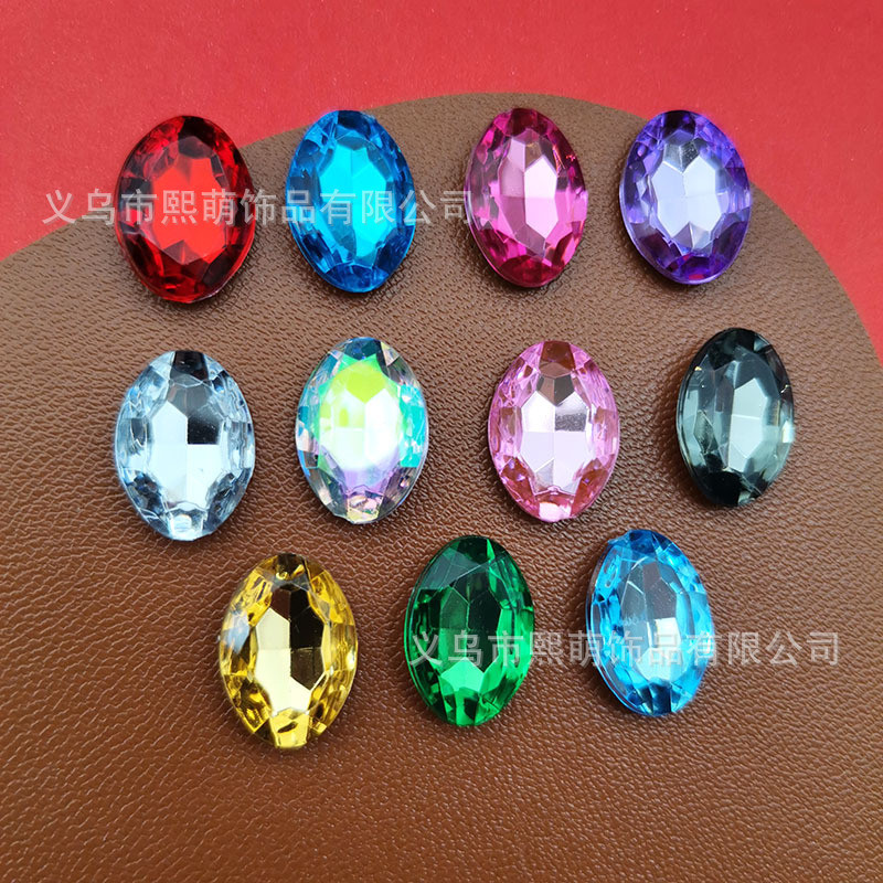 อุปกรณ์DIYสีสันสวยงามสำหรับเครื่องประดับและโทรศัพท์ รวมถึงอัญมณีรูปไข่และคริสตัล
