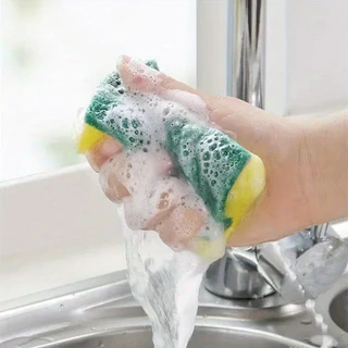 ฟองน้ำล้างจาน สก๊อตช์นาโน แผ่นขัดครัว ฟองน้ำทั่วไป บล็อกผ้าฝ้าย (1-5ชิ้น)