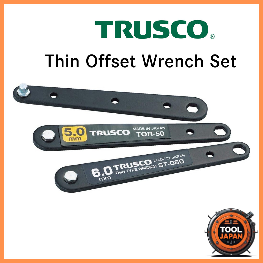 TRUSCO thin offset wrench set, 3 pieces, TOR-4060