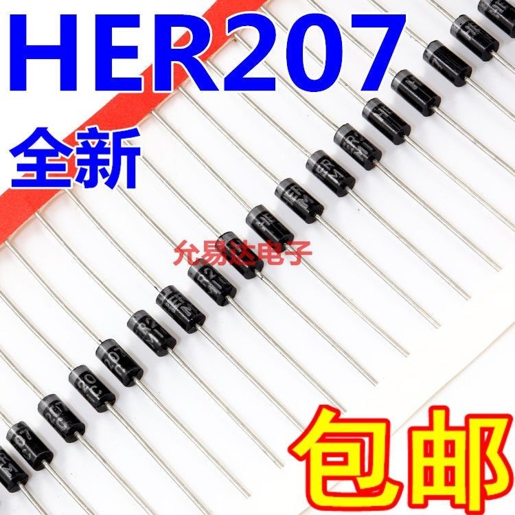 ไดโอดใหม่เอี่ยม RL207 FR207 HER207 ปลั๊กตรงไดโอดที่ใช้กันทั่วไป