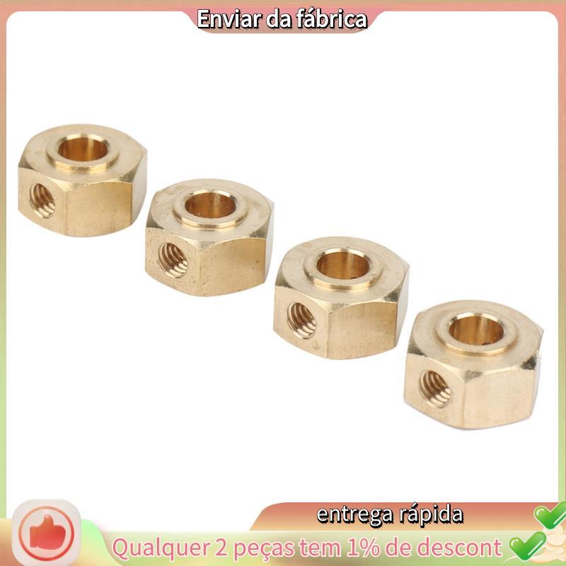 4PCS ทองเหลือง 12 มม.Hex ล้อ Hub อะแดปเตอร์สําหรับ YK4102 YK4103 YK4082 YK6101 YiKong RC Crawler รถอ