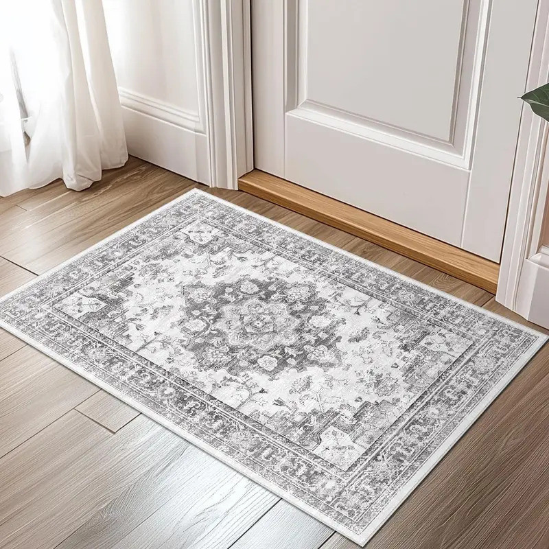 VIKAMA Machine Washable Area Rugs for Living Room Vintage Carpet Non Slip Low Pile Soft Print Patter