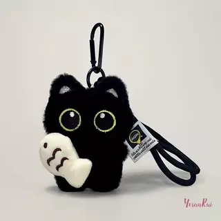 YosunRui] ตุ๊กตาน่ารัก Big Eyed ตุ๊กตาสีดําจี้สาวกระเป๋าเป้สะพายหลังจี้ตุ๊กตากระเป๋าคู่พวงกุญแจโทรศัพท์ Charms กระเป๋าจี้อุปกรณ์เสริมใหม่