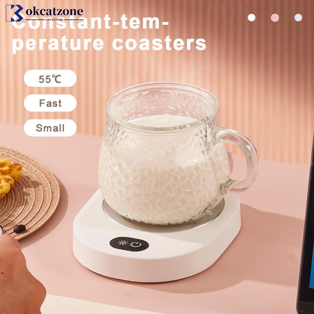 OKCATZONE 55C USB แก้วไฟฟ้า Mat อุณหภูมิคงที่อัจฉริยะ Warm Coaster สําหรับกาแฟนมชา Office Home Offic