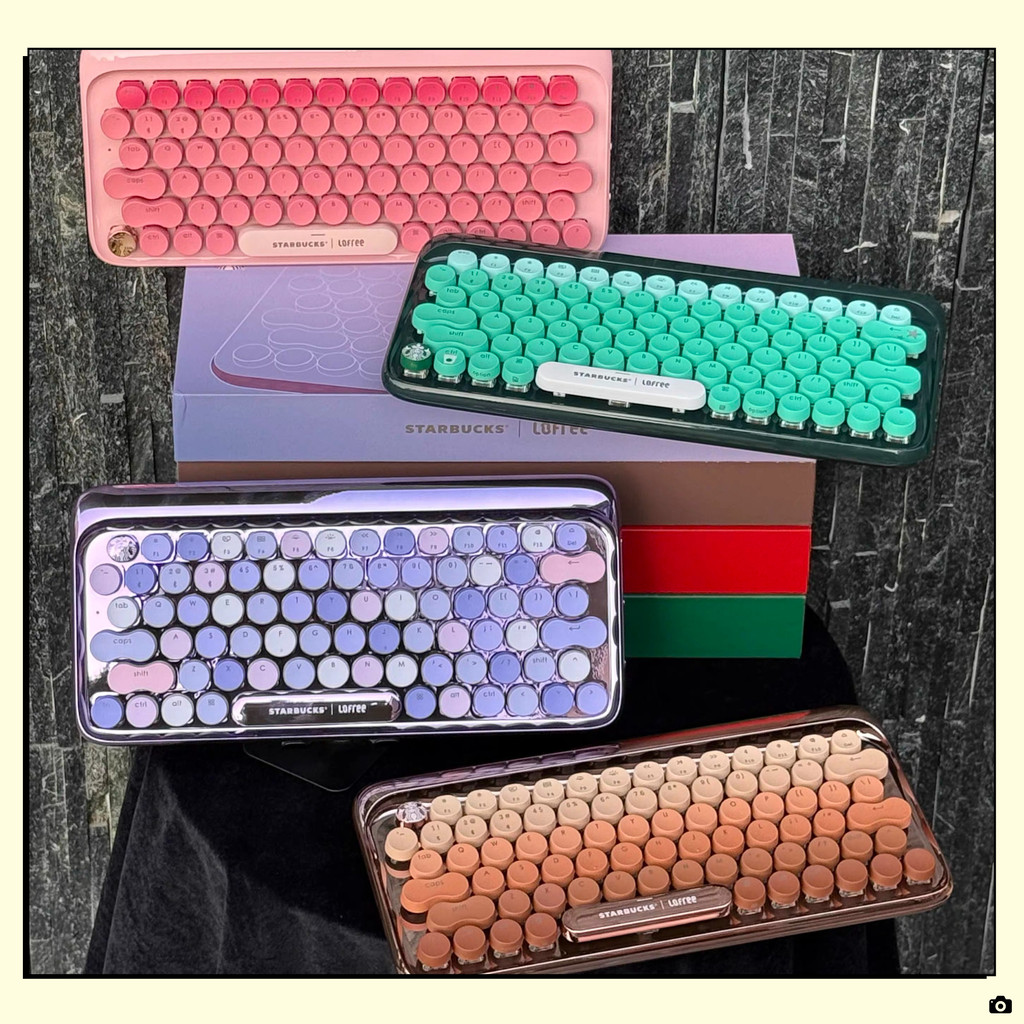 Starbucks Lofree Lofree Co-Branded Electroplating Mechanical Keyboard Lavender Purple Coffee Gold Si