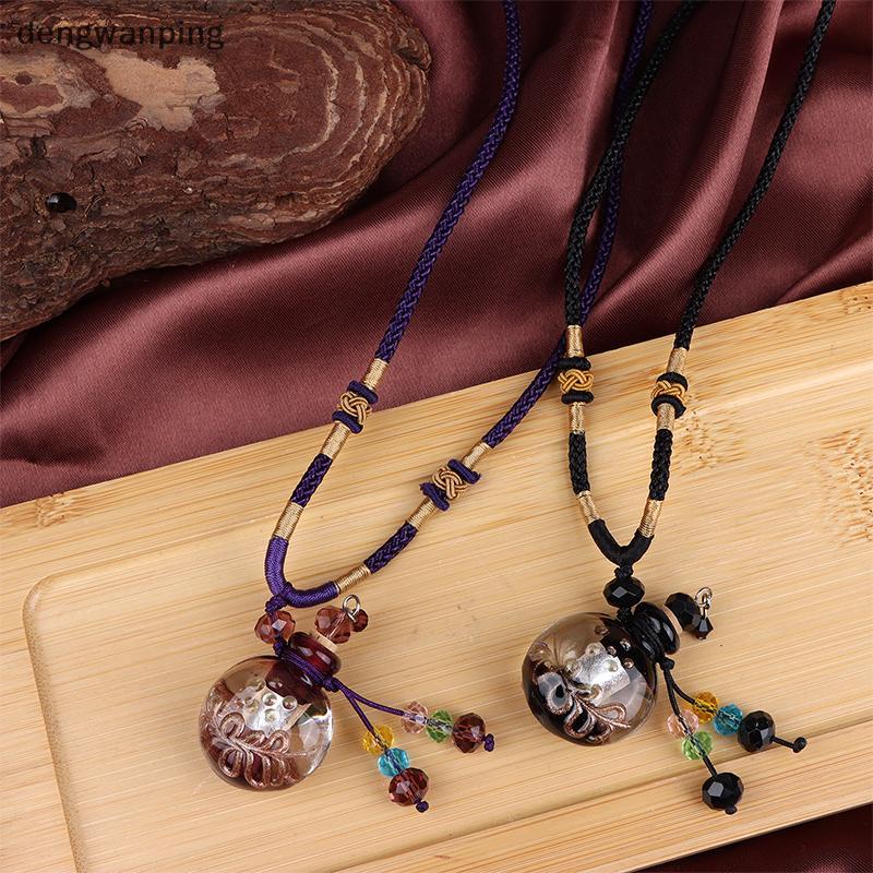 [DWP] แก้วบาร็อคขวดน้ําหอมสร้อยคอแขวนตกแต่งลูกน้ําแบบพกพาอโรมาขวดเครื่องประดับรถอากาศสดชื่นจี้中