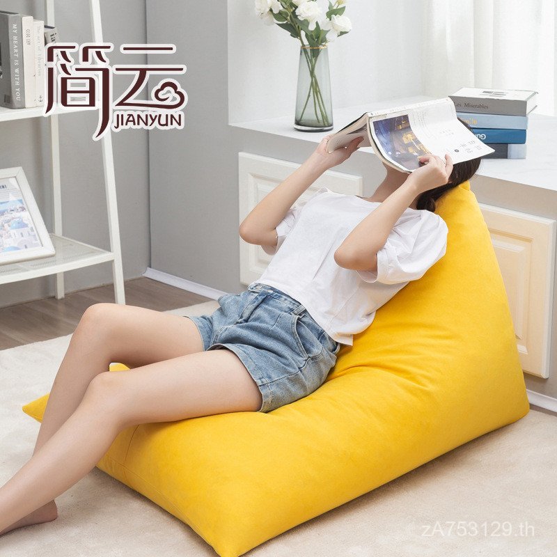 Small Apartment Bean Bag S8 เก้าอี้สามเหลี่ยมยาวโซฟาขี้เกียจ Ground Influencer Tatami ห้องนอนสาวน่าร