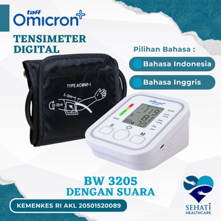 Taff Omicron Tensimeter Digital Suara BW3205 Ukur Tensi Tekanan Darah Medis Kesehatan