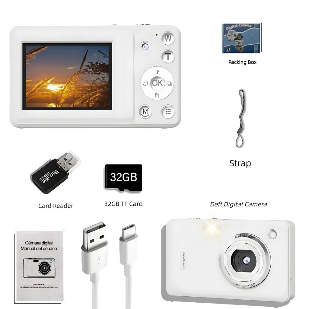 กล้องดิจิตอล 1080p Hd Video ถ่ายภาพแบบพกพา Selfie 2 S/5 S/10 S Fine Jpeg สําหรับการถ่ายภาพเริ่มต้นวั