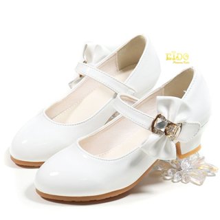 Tรองเท้าเด็ก(หน้าร้านอยู่รัชดา ลองได้)H131 สีขาว สายรัดติดโบ…