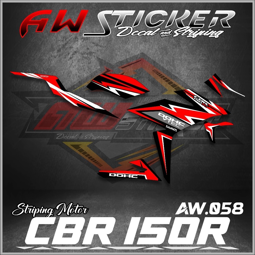 Striping CBR 150R Facelift 2016-2019 สติ๊กเกอร์ Cbr 150r Facelift Aw- 058