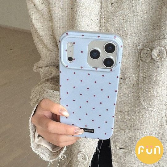เกาหลีสีบริสุทธิ์ Polka Dot IMD โทรศัพท์มือถือสําหรับ iPhone 17 16 15 14 Pro Max 13 iPhone17 Anti-Scratch ปกหลัง Big Hole Hard ปลอก ราคา ถูกที่สุด ดีลบีเคเค แกลเลอรีภาพที่ 5
