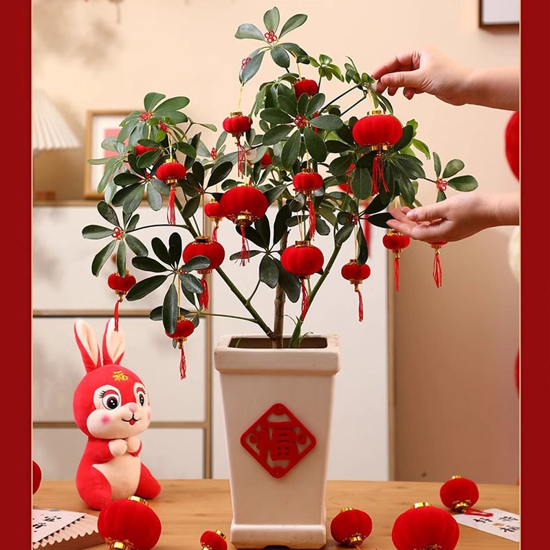 โคมตรุษจีน 30pcs โคมแดงกำมะหยี่ โคมตกแต่งตรุษจีน เต็งลั้ง ตกแต่งบ้าน พร็อพถ่ายรูป - รูปที่ 4