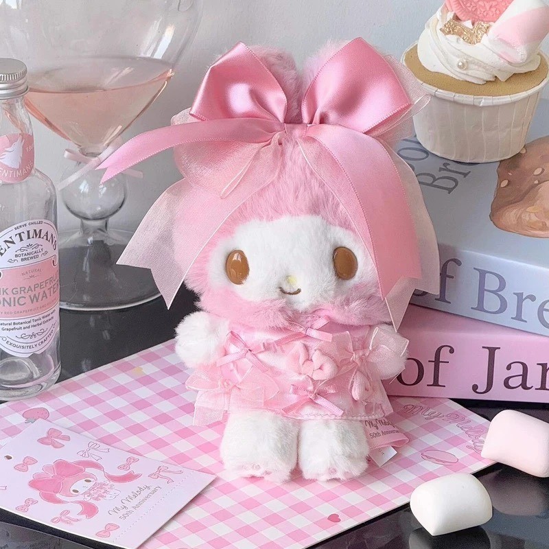 Sanrio 50Th Anniversary Bowknot My Melody Plushie ของเล่นน่ารัก Melody พวงกุญแจตุ๊กตากระเป๋าจี้เด็กของขวัญ ราคา ถูกที่สุด ดีลบีเคเค รูปภาพหลัก