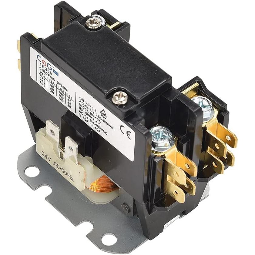 1 Pole Air Conditioner Contactor 30 Amp 24VAC Coil,Condenser Contactor Compressor Contactor AC Defin