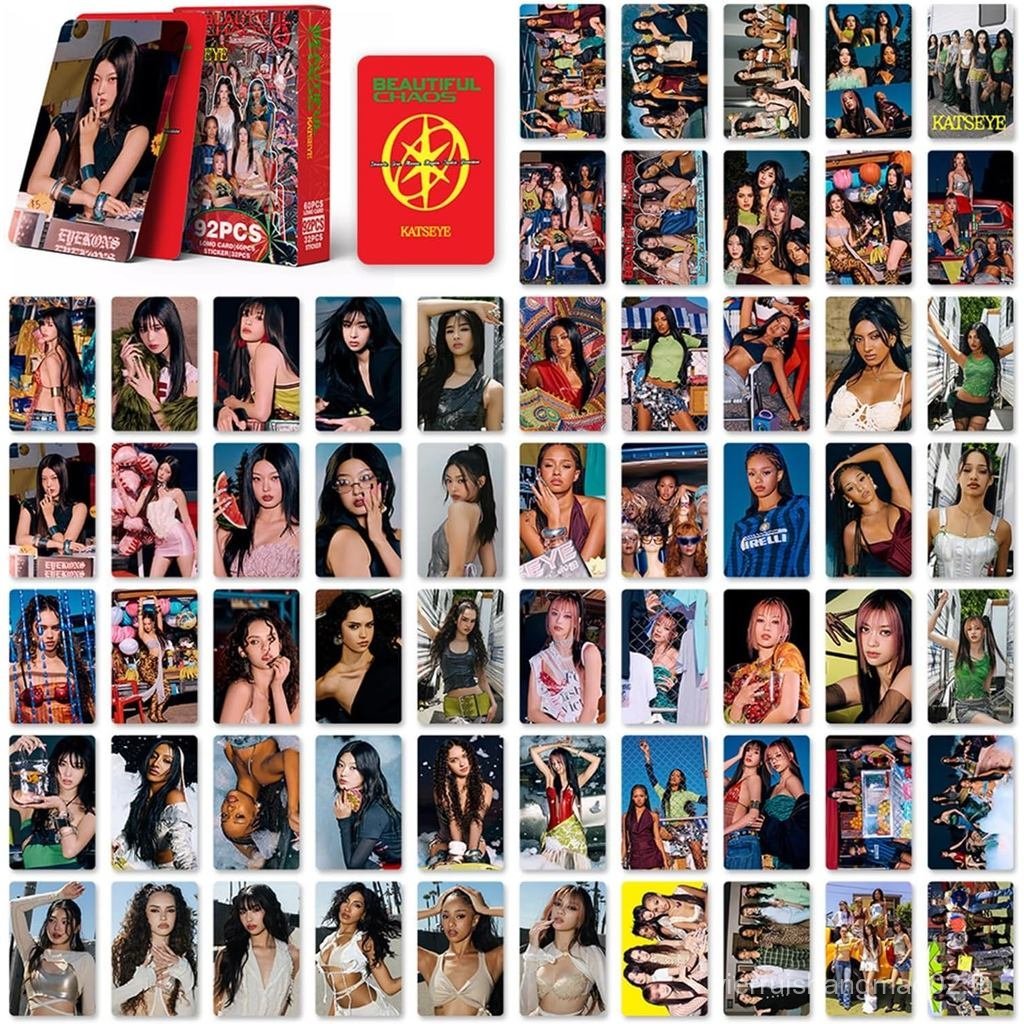 32PC KATSEYE สติกเกอร์ + 60PC Lomo KATSEYE Photocards นวนิยาย Idol อัลบั้มการ์ดชุด Mini Merch Photoc