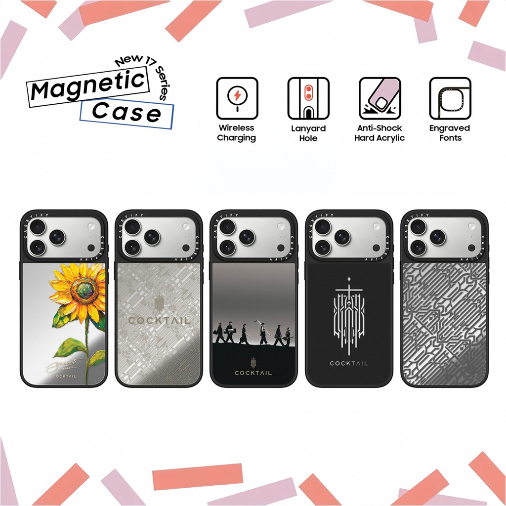 CASETi COCKTAIL Rock Band พลาสติกแข็งกระจกอะคริลิคสําหรับ iPhone 17 16 Air 12 13 14 15 Plus Pro Max ปลอก