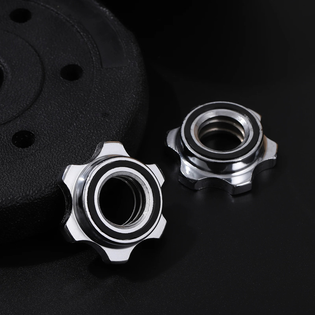 2.5 ซม.Hex Nuts Universal Hexagonal Nut Casting Iron Anti-slip Spin-lock Collar สกรูสําหรับ Barbell 