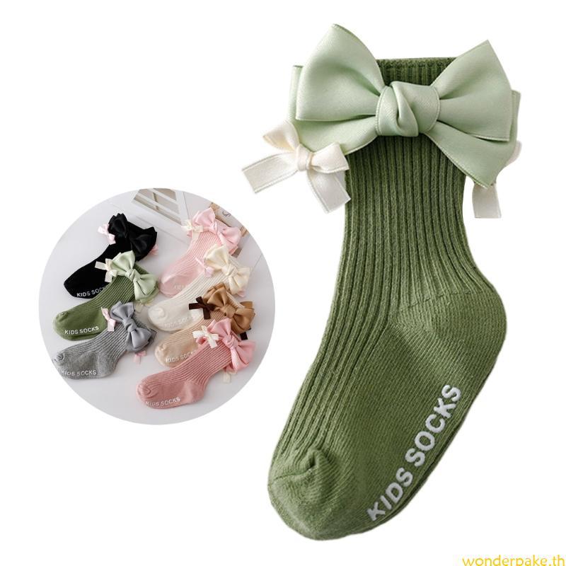 Infant Girl KneeHigh Socks Kids Ribbon Bowknot Socks Fashion Breathable Socks