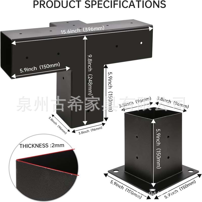 ชุดกรีก Pergola, ชุดฐานคอลัมน์วงเล็บ Pergola, ฮาร์ดแวร์ลําแสงไม้ Pavilion