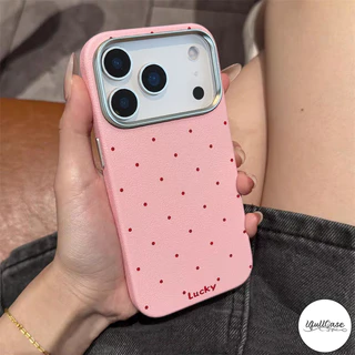 เคสไอโฟน17 สำหรับ IPhone 11 17 Air 15 13 16 12 Pro Max 15 14 16 Plus XR X XS SE 2 3 แฟชั่นนำโชค จุดแดง เนื้อหนัง ปกอ่อน