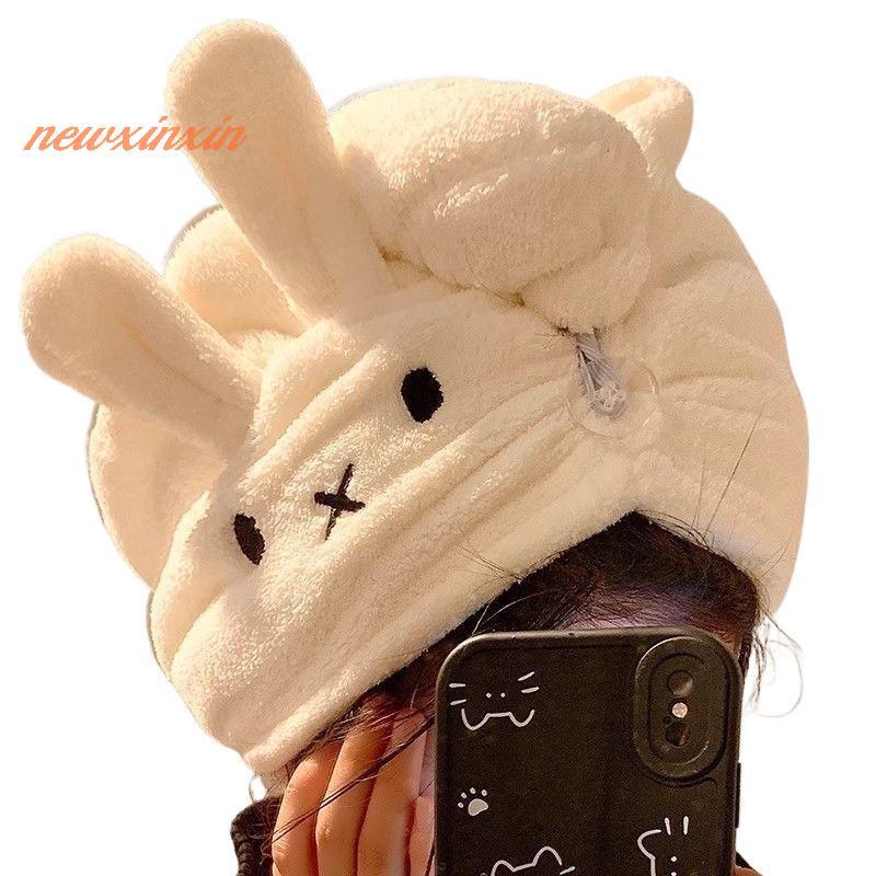 [NT-t] ผู้หญิงผมแห้งหมวก Quick-dry 1PC หูกระต่ายขนแกะปะการัง Super Absorbent Turban ผมแห้ง [ใหม่] - รูปที่ 5