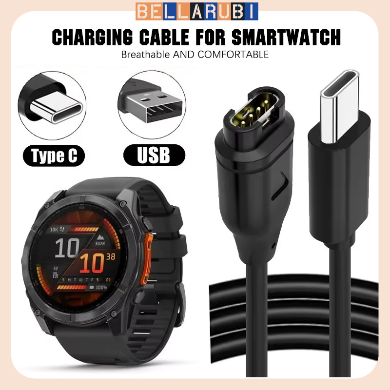 สายชาร์จ USB / Tpye-c for Garmin Venu 3 165 965 955 945 265 570 Fenix7 7S 6 6S 6X 5 Instinct2 Vivoactive 6 5 4s Venu Sq